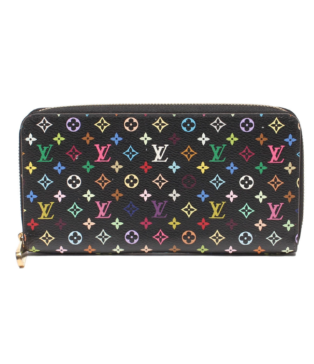 Louis Vuitton Round Zipper Wallet Zippy Wallet Multicolor Leather Black Gray